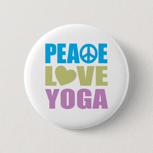 Peace Love Yoga Ronde Button 5,7 Cm (Voorkant)