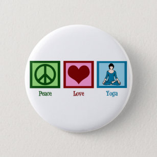Peace Love Yoga Ronde Button 5,7 Cm