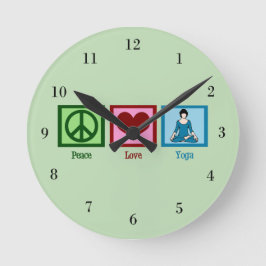 Peace Love Yoga Ronde Klok
