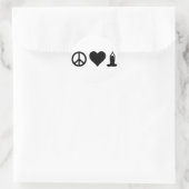Peace Love Yoga Ronde Sticker (Tas)