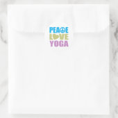 Peace Love Yoga Ronde Sticker (Tas)