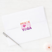 Peace Love Yoga Ronde Sticker (Envelop)