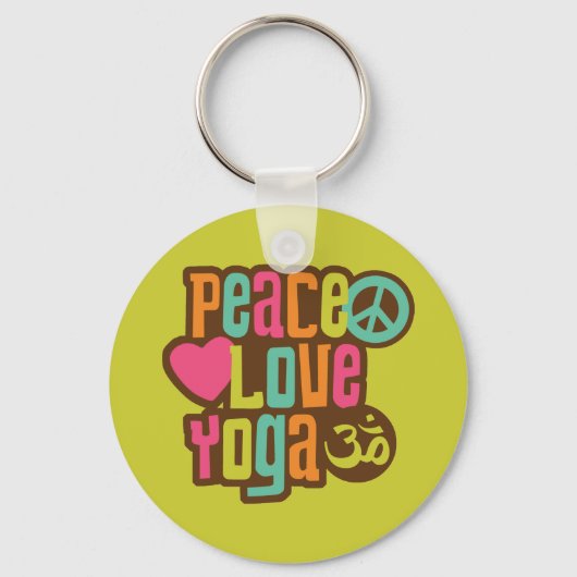 Peace Love Yoga Sleutelhanger (Voorkant)