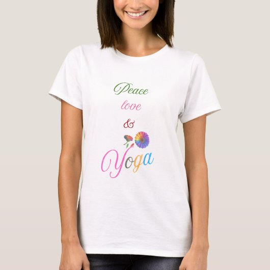 Peace, Love & Yoga – Spirituelles T-Shirt (Voorkant)