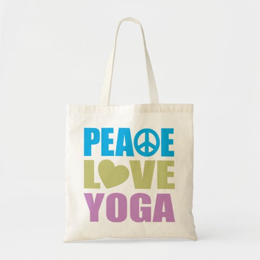 Peace Love Yoga Tote Bag (Voorkant)
