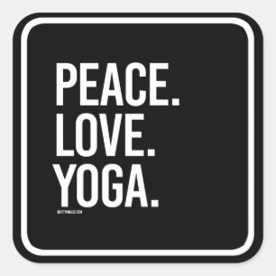 Peace Love Yoga - Training Fitness -.png Vierkante Sticker