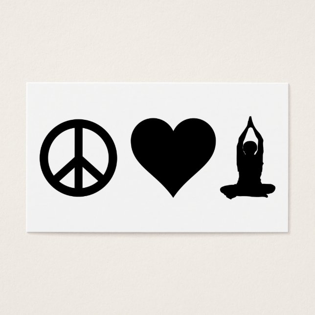 Peace Love Yoga Visitekaartje (Voorkant)