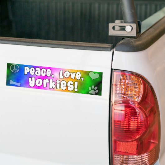 Peace Love Yorkies Bumpersticker (Op Truck)
