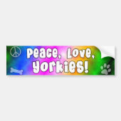 Peace Love Yorkies Bumpersticker (Voorkant)