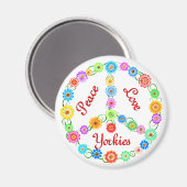 Peace Love Yorkies Magneet (Voorkant / Achterkant)