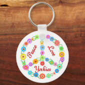 Peace Love Yorkies Sleutelhanger (Voorkant)