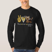 Peace Love Yorkshire Terrier Dog T-shirt (Voorkant)