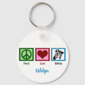 Peace Love Zebras Sleutelhanger (Voorkant)