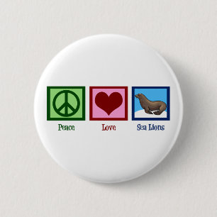 Peace Love Zee Lions Ronde Button 5,7 Cm