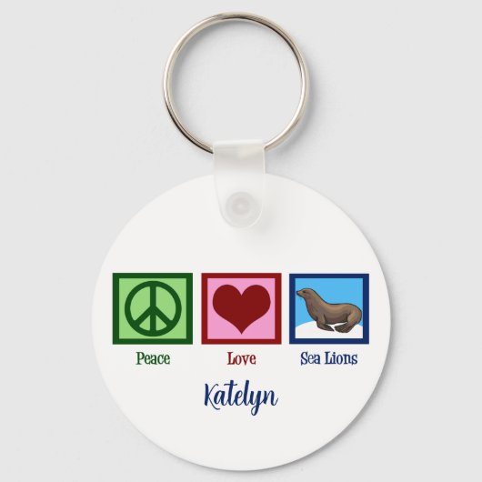 Peace Love Zee Lions Sleutelhanger (Achterkant)