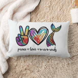 Peace Love Zeemeermin Sierkussennen Kussen