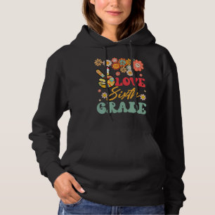 Peace Love Zesde klas terug naar school leraar Kin Hoodie