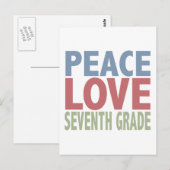 Peace Love Zevende Grade Briefkaart (Voorkant / Achterkant)
