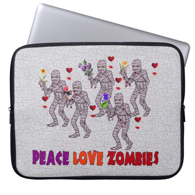 Peace Love Zombies Laptop Sleeve (Voorkant)