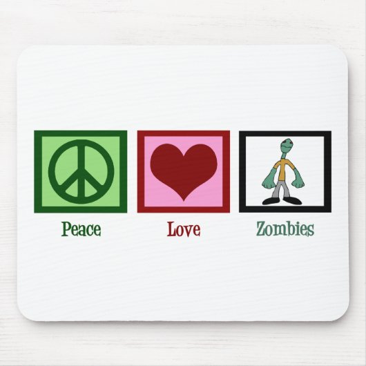 Peace Love Zombies Muismat (Voorkant)