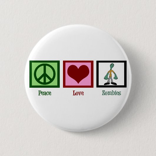 Peace Love Zombies Ronde Button 5,7 Cm (Voorkant)