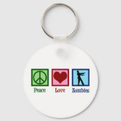 Peace Love Zombies Sleutelhanger (Voorkant)