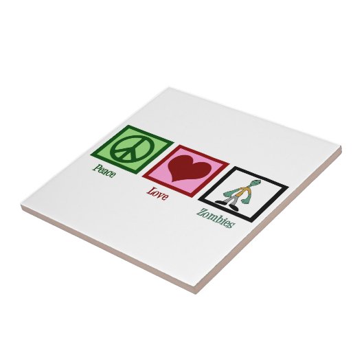 Peace Love Zombies Tegeltje (Zijkant)