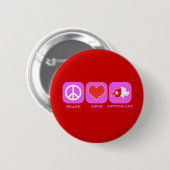 Peace Love Zwitserland Ronde Button 5,7 Cm (Voorkant /achterkant)
