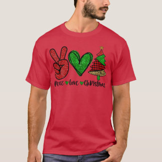 Peace Lover Chrismtas Pset Peace Sign Heart Chris T-shirt