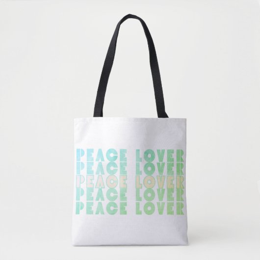 Peace Lover Minimalist & Uplifting QuoteTypography Tote Bag (Voorkant)