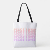 Peace Lover Minimalist & Uplifting QuoteTypography Tote Bag (Achterkant)