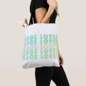 Peace Lover Minimalist & Uplifting QuoteTypography Tote Bag (Dichtbij)