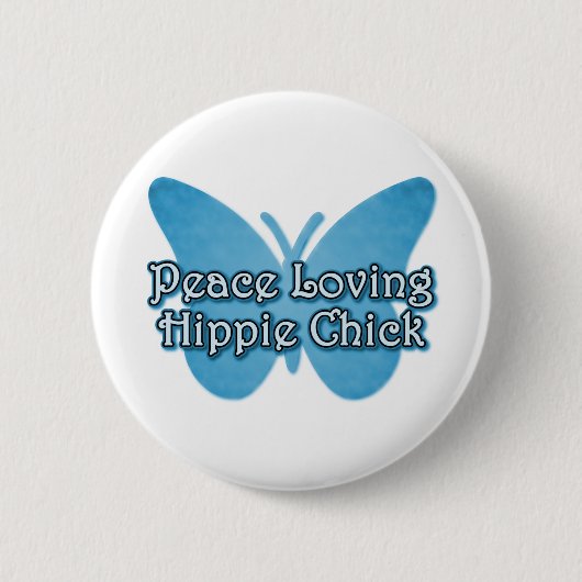 Peace Loving Hippie Chick Ronde Button 5,7 Cm (Voorkant)