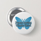 Peace Loving Hippie Chick Ronde Button 5,7 Cm (Voorkant /achterkant)