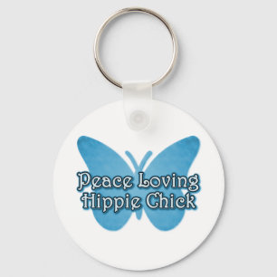 Peace Loving Hippie Chick Sleutelhanger