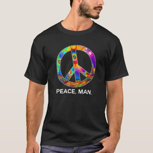 Peace Man Psychedelisch Vredesteken T-shirt (Voorkant)