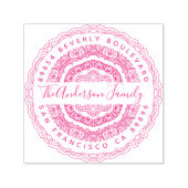 Peace Mandala Familienaam Script Retouradres Zelfinktende Stempel (Design)
