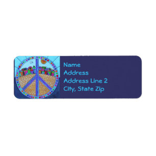 Peace Mandala-label voor retouradres Etiket