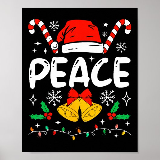 Peace Matching I Come In Peace Couples Santa Hat C Poster (Voorkant)