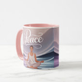 Peace Meditation Mug Lotus Position Mok (Voorkant links)