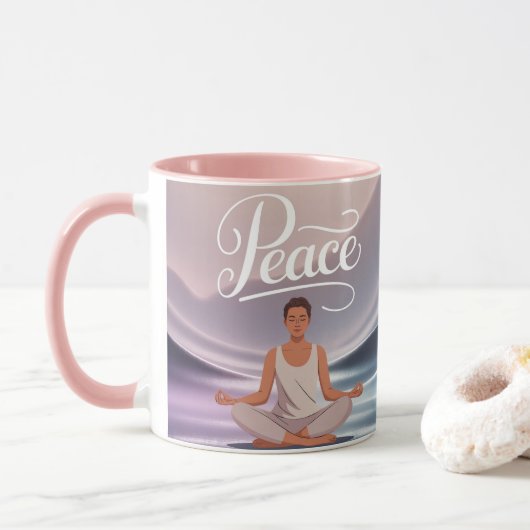 Peace Meditation Mug Lotus Position Mok (Met donut)