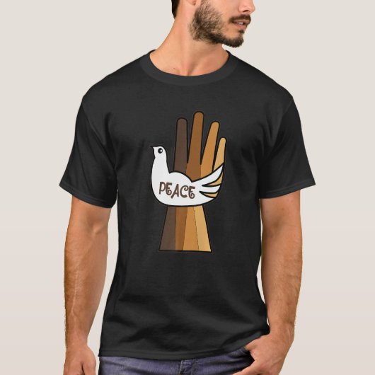Peace Melanin Hand Black History Month BLM African T-shirt (Voorkant)
