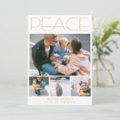 PEACE-minimalist Vier foto-inklage op maat Feestdagenkaart (Staand voorkant)