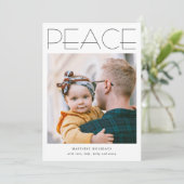 PEACE-minimalistische Grote aangepaste fotovakanti Feestdagenkaart (Staand voorkant)