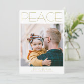 PEACE-minimalistische Grote foto op maat Feestdagenkaart (Staand voorkant)