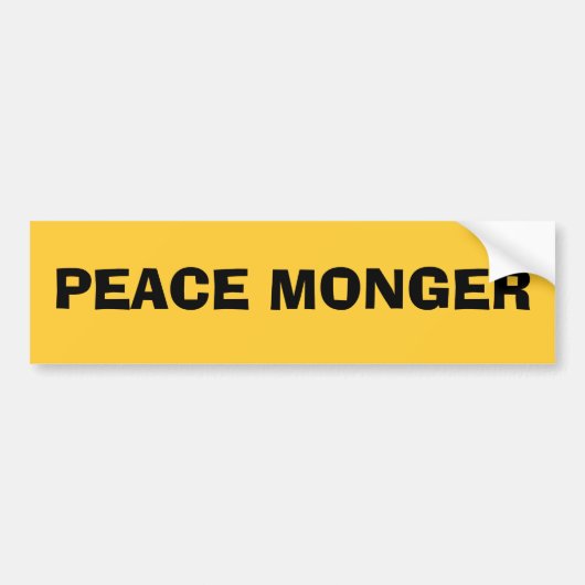 PEACE MONGER BUMPERSTICKER (Voorkant)