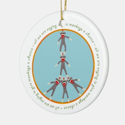 Peace Monkeys Ornament (Links)