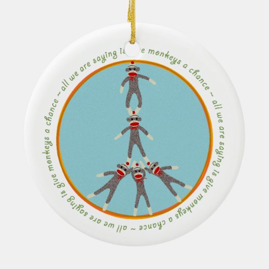 Peace Monkeys Ornament (Achterkant)