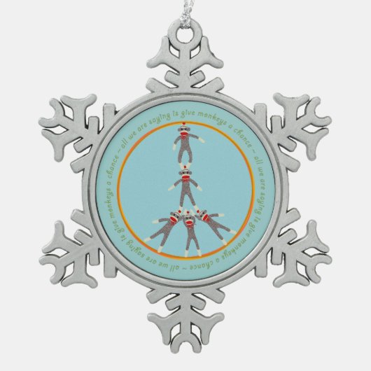 Peace Monkeys Ornament (Voorkant)