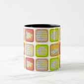 peace mug theme drinking coffee mug tweekleurige koffiemok (Center)